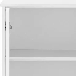 Wohnen 60x100x30 cm Kleiner Schrank in Weiß - 2-türig - Fenya