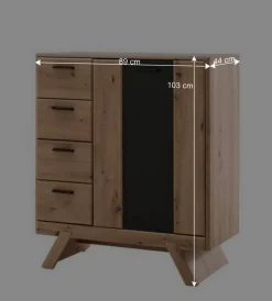 Wohnen 89x103x44 cm Kommode in Holzdekor Eiche - Larinca