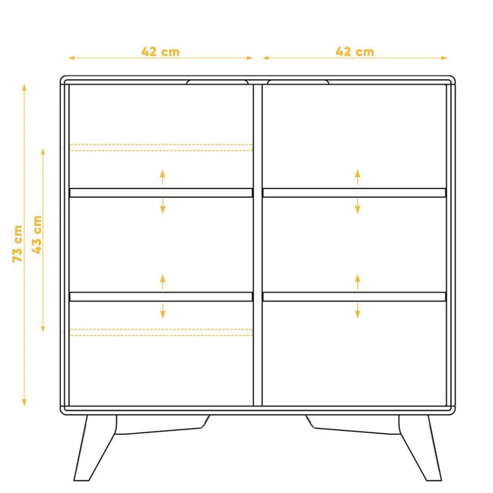 Wohnen 90x92x40 cm Kommode mit Doppeltür - Diesta II