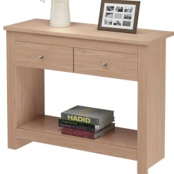 Wohnen 97x76x35 cm Konsolentisch in Eichefarben - Eliandas