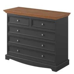 Wohnen 112x88x45 cm Landhaus Kommode in Grau & Eiche - Witenga