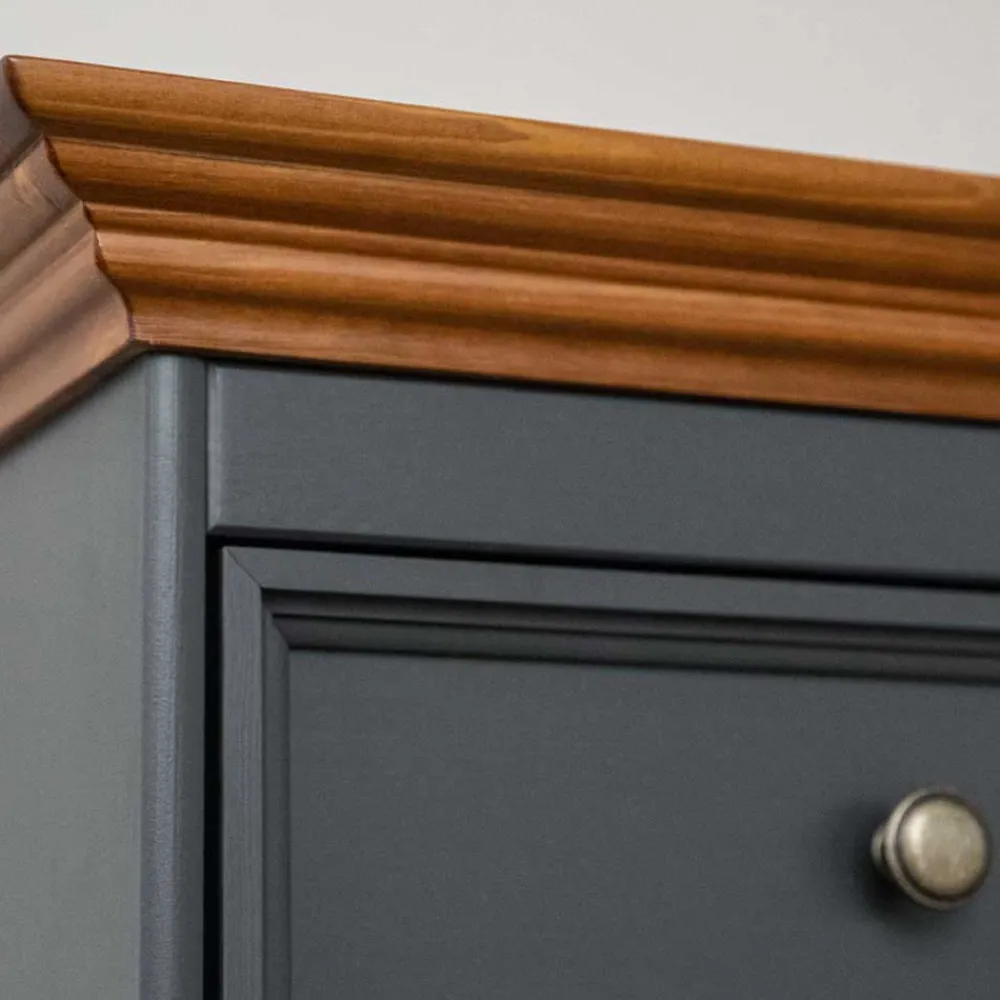 Wohnen 112x88x45 cm Landhaus Kommode in Grau & Eiche - Witenga