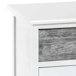 Wohnen 41x60x31 cm Landhaus Nachtkommode aus Paulownia massiv - Geroga