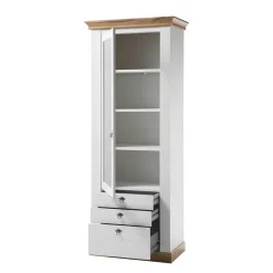 Wohnen 82x204x44 cm Landhaus Vitrine mit Glastür - Diatara