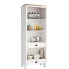Wohnen 75x205x40 cm Landhausregal in Weiß - Canarius