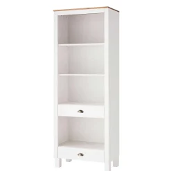 Wohnen 75x205x40 cm Landhausregal in Weiß - Canarius