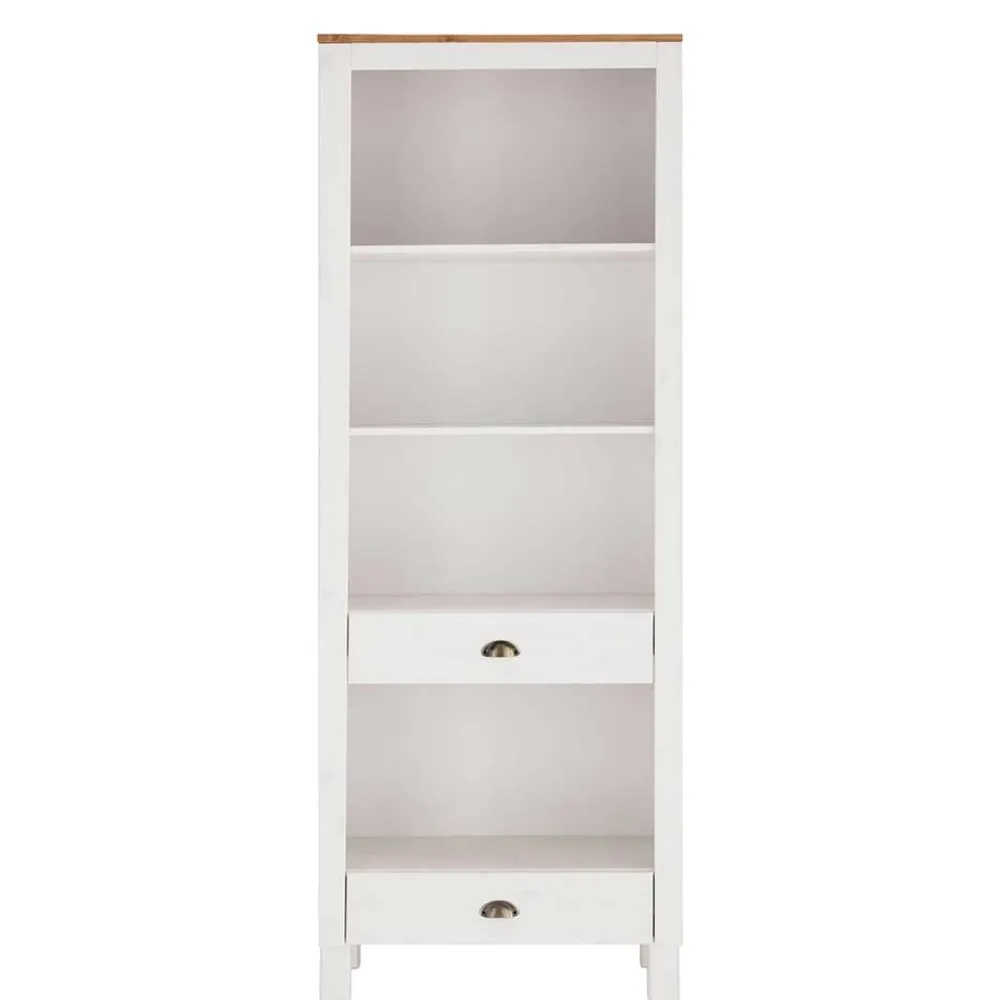 Wohnen 75x205x40 cm Landhausregal in Weiß - Canarius