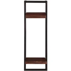 Wohnen 30x80x11 cm Metall Wandregal mit zwei Ablagen - Solapura