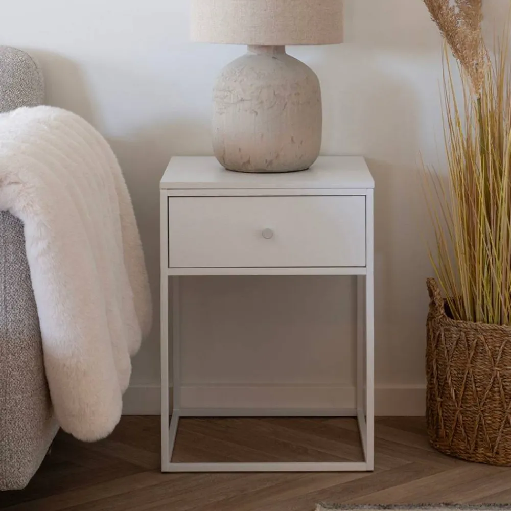 Wohnen Nachttische|Kommoden*40x55x40 cm Nachttisch in Weiß - Vignola