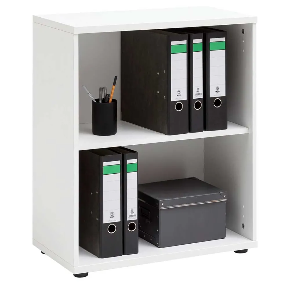 Wohnen 65x80x35 cm Ordnerregal mit zwei Fächern in Weiß - Radiassu