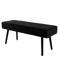 Wohnen 100x44x35 cm Polsterbank in Samt Schwarz - Minael