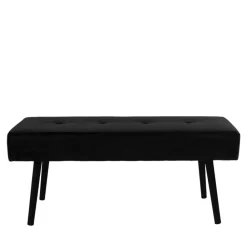 Wohnen 100x44x35 cm Polsterbank in Samt Schwarz - Minael