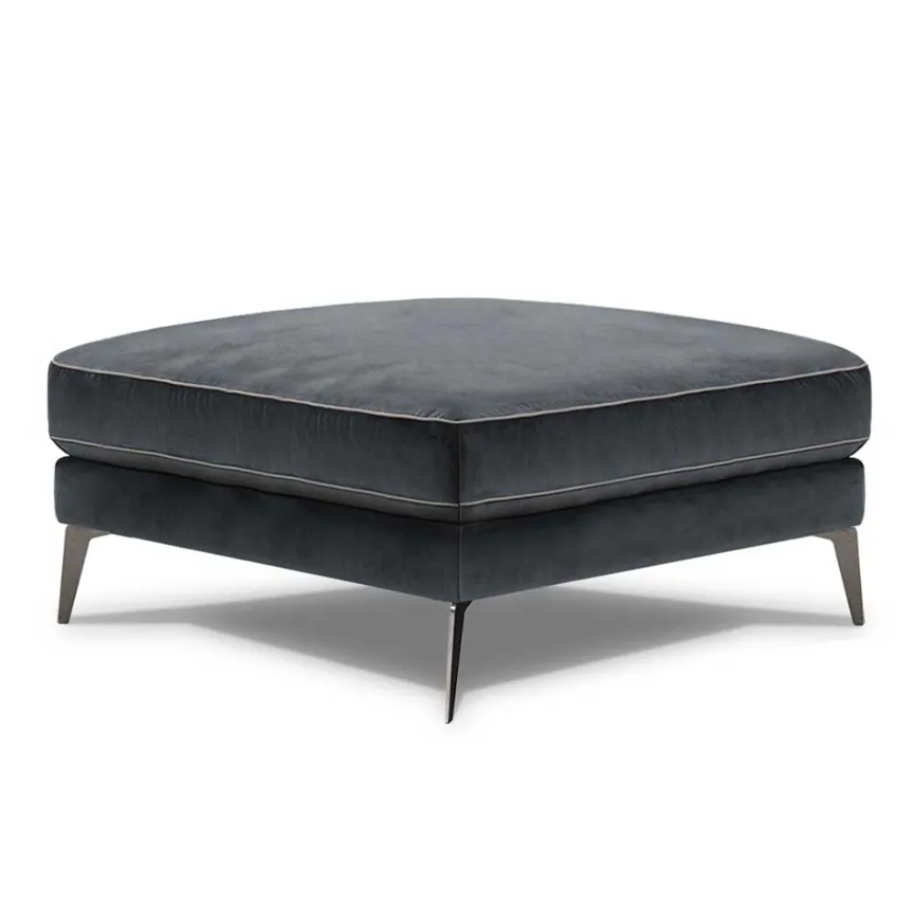 Wohnen 84x49x84 cm Polsterhocker in Anthrazit Samt - Temir