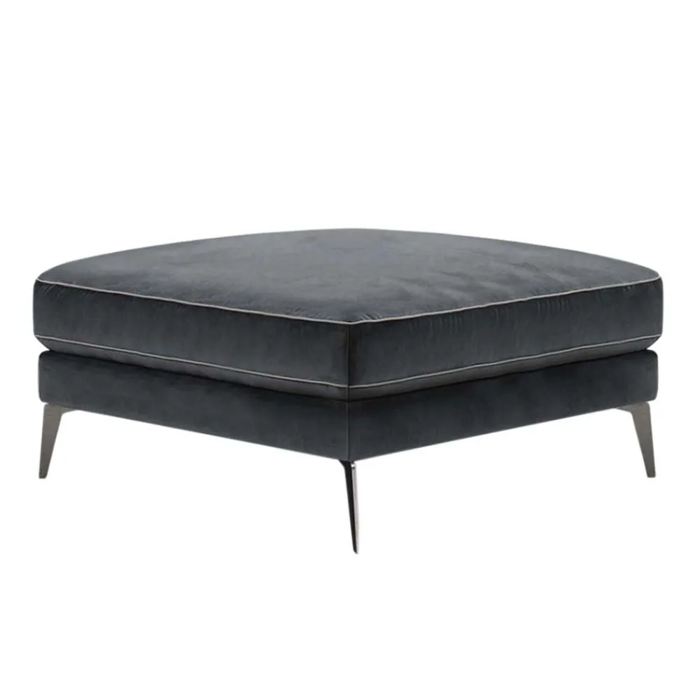 Wohnen 84x49x84 cm Polsterhocker in Anthrazit Samt - Temir