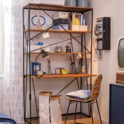 Wohnen 120x202x60 cm Regal mit Schreibtisch im Loft Style - Offia