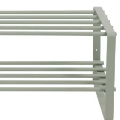 Wohnen 70x29x27 cm Schuhregal aus Stahl in Graugrün - Mion