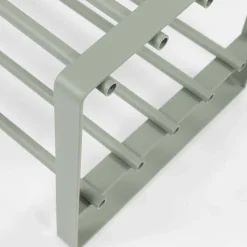 Wohnen 70x29x27 cm Schuhregal aus Stahl in Graugrün - Mion