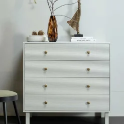 Wohnen Flurkommoden*94x91x52 cm Skandi Kommode in Grau - Huvina