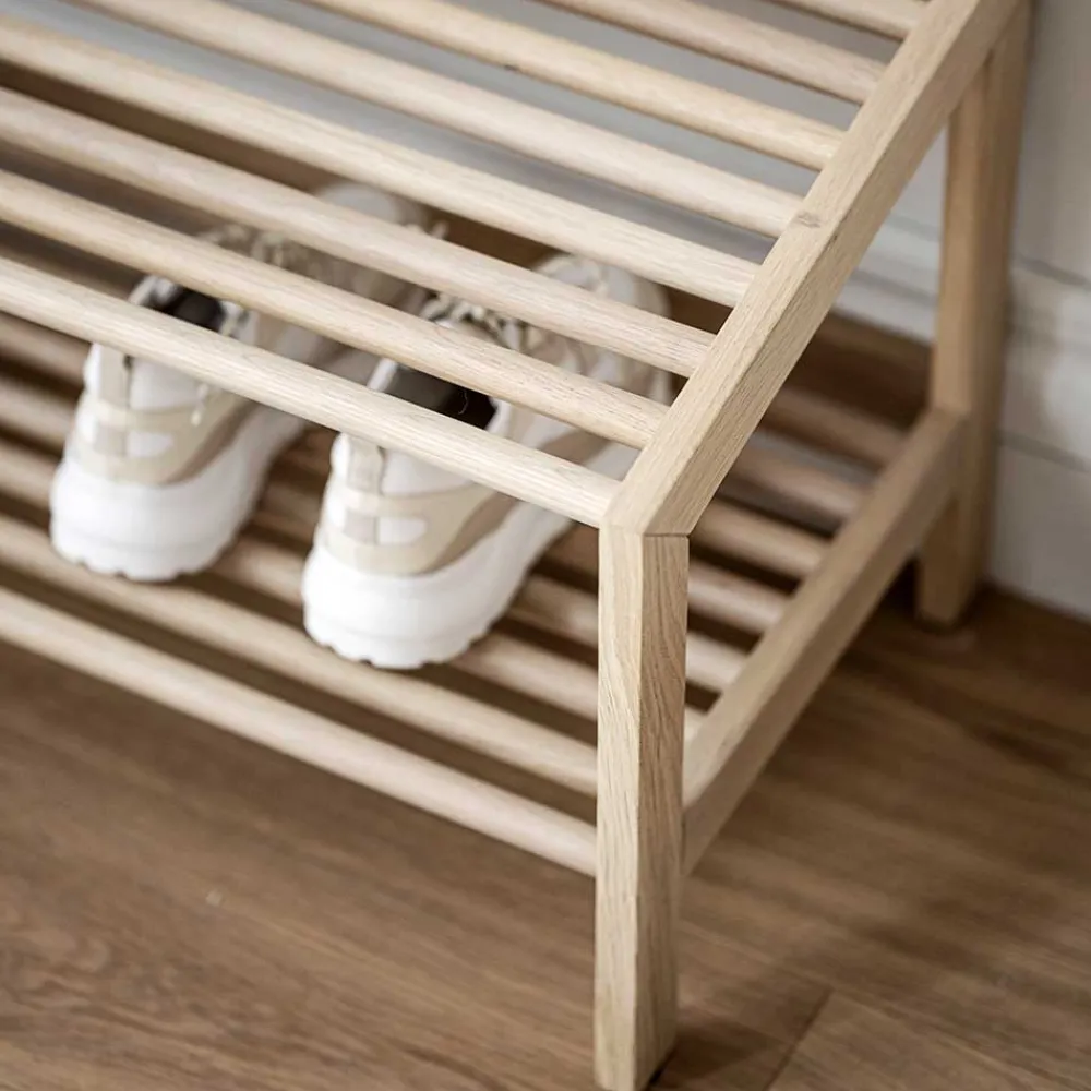 Wohnen Schuhschränke*80x40x37 cm Skandi Schuhregal mit zwei Ablagen - Pluta