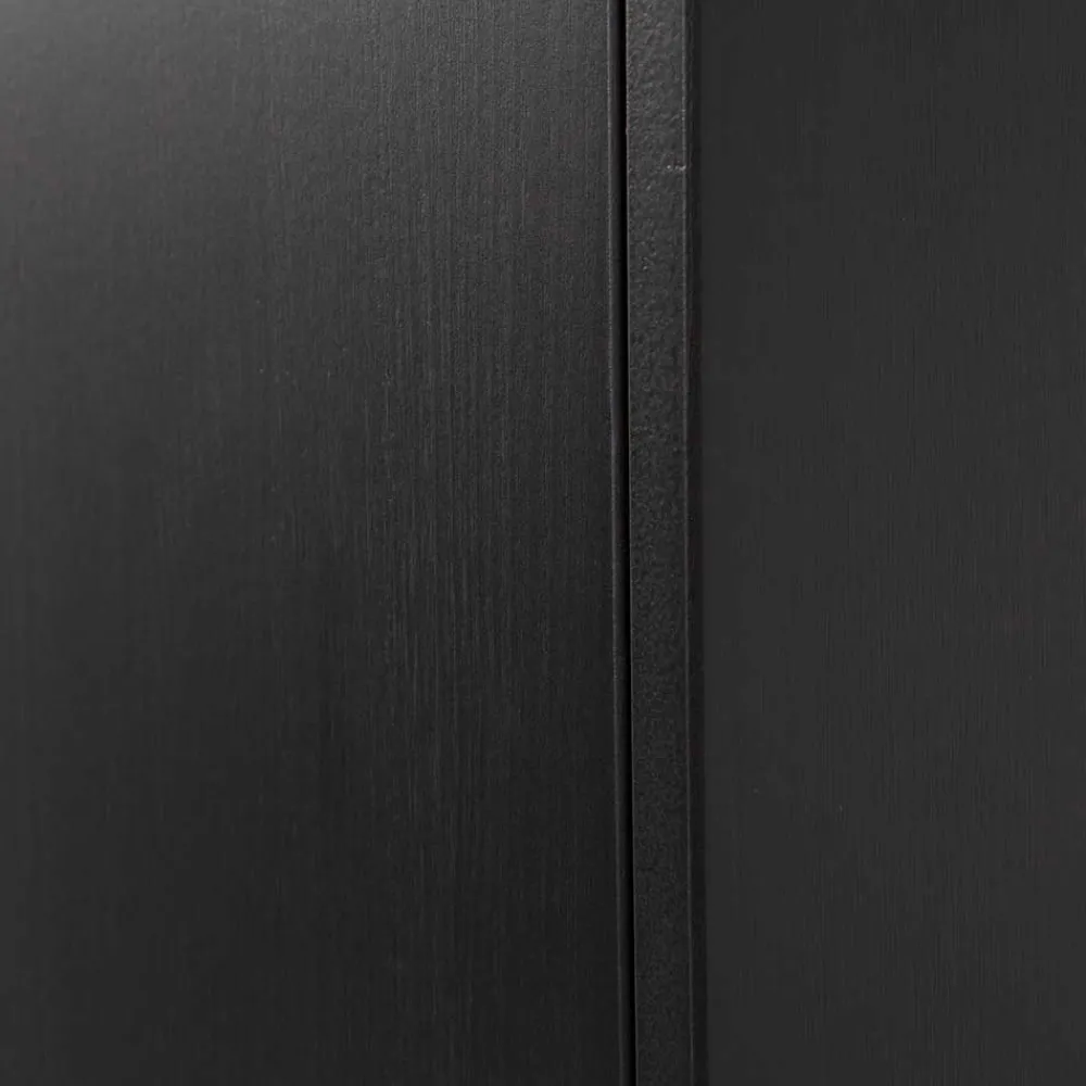 Wohnen Wohnzimmerschränke|Schränke*44x188x35 cm 1-türiger Schrank in Schwarz lackiert - Riley