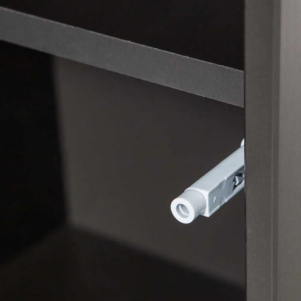 Wohnen Wohnzimmerschränke|Schränke*44x188x35 cm 1-türiger Schrank in Schwarz lackiert - Riley