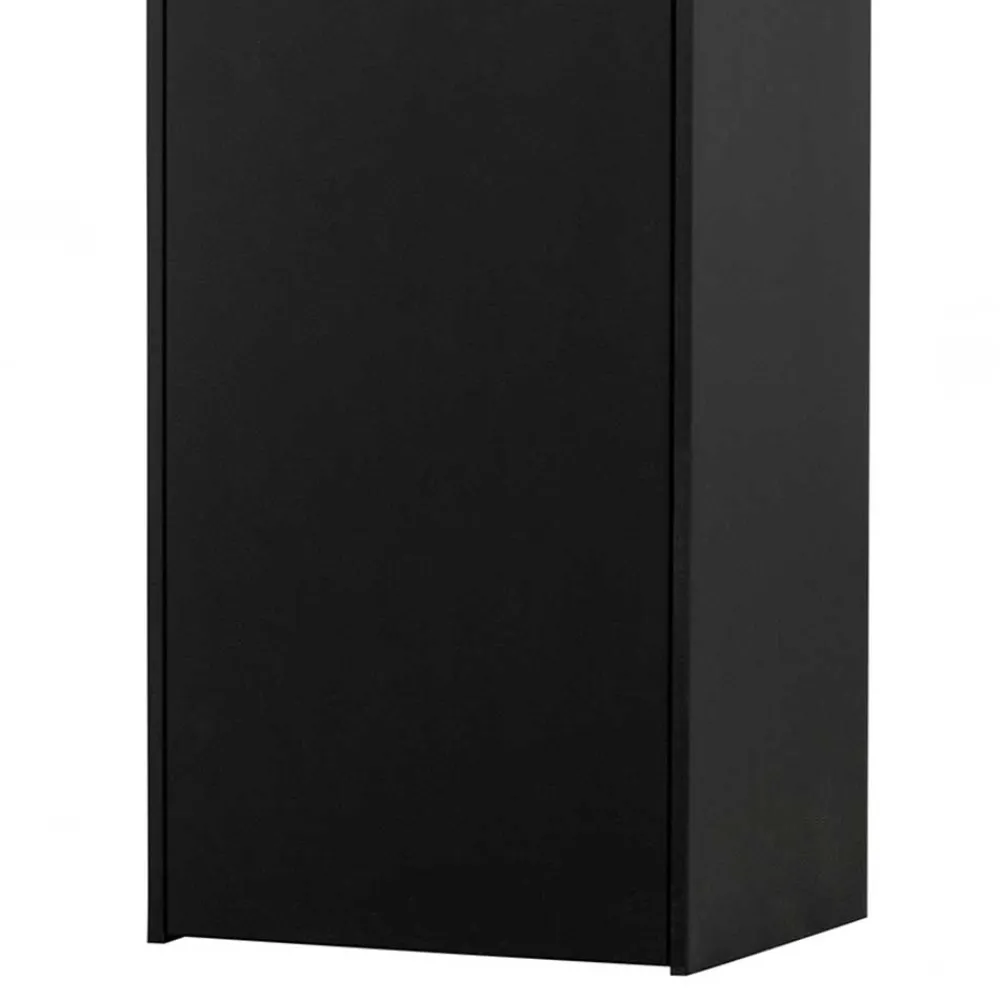 Wohnen Wohnzimmerschränke|Schränke*44x188x35 cm 1-türiger Schrank in Schwarz lackiert - Riley