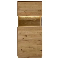 Wohnen Wohnzimmerschränke*63x145x44 cm 1-türiger Vitrinenschrank aus Massivholz - Obinson