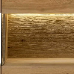 Wohnen Wohnzimmerschränke*63x145x44 cm 1-türiger Vitrinenschrank aus Massivholz - Obinson