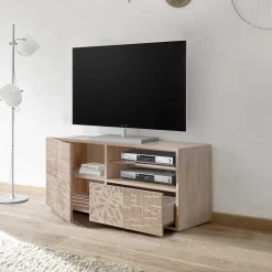 Wohnen 121x57x42 cm TV Board in Dekor Eiche Sonoma - Bielvas