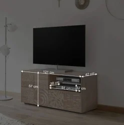 Wohnen 121x57x42 cm TV Board in Dekor Eiche Sonoma - Bielvas