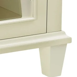 Wohnen 80x87x38 cm Vintage Vitrine in Cremeweiß - Arvid