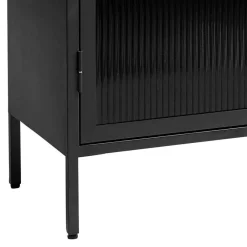 Wohnen 90x190x40 cm Vitrinenschrank aus schwarzem Metall - Gulliver