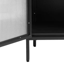 Wohnen 90x190x40 cm Vitrinenschrank aus schwarzem Metall - Gulliver