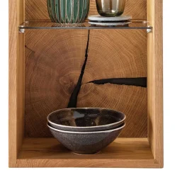 Wohnen 34x64x20 cm Wildeiche Regal mit Glasboden - Acapella