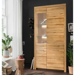 Wohnen 102x204x40 cm Wohnzimmer Holzschrank aus Wildeiche - Loitons