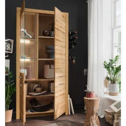 Wohnen 102x204x40 cm Wohnzimmer Holzschrank aus Wildeiche - Loitons