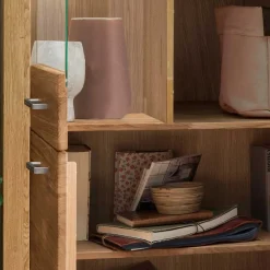 Wohnen 102x204x40 cm Wohnzimmer Holzschrank aus Wildeiche - Loitons