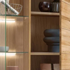 Wohnen 102x204x40 cm Wohnzimmer Holzschrank aus Wildeiche - Loitons