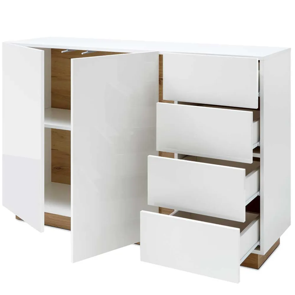 Wohnen Küchenschränke|Sideboards*138x91x40 cm Wohnzimmer Kommode zweifarbig - Myrda