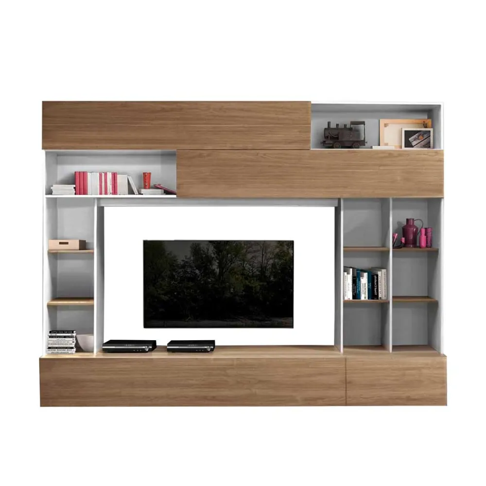 Wohnen 277x209x40 cm Wohnzimmerwand zweifarbig - Ceroc