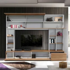 Wohnen 277x209x40 cm Wohnzimmerwand zweifarbig - Ceroc