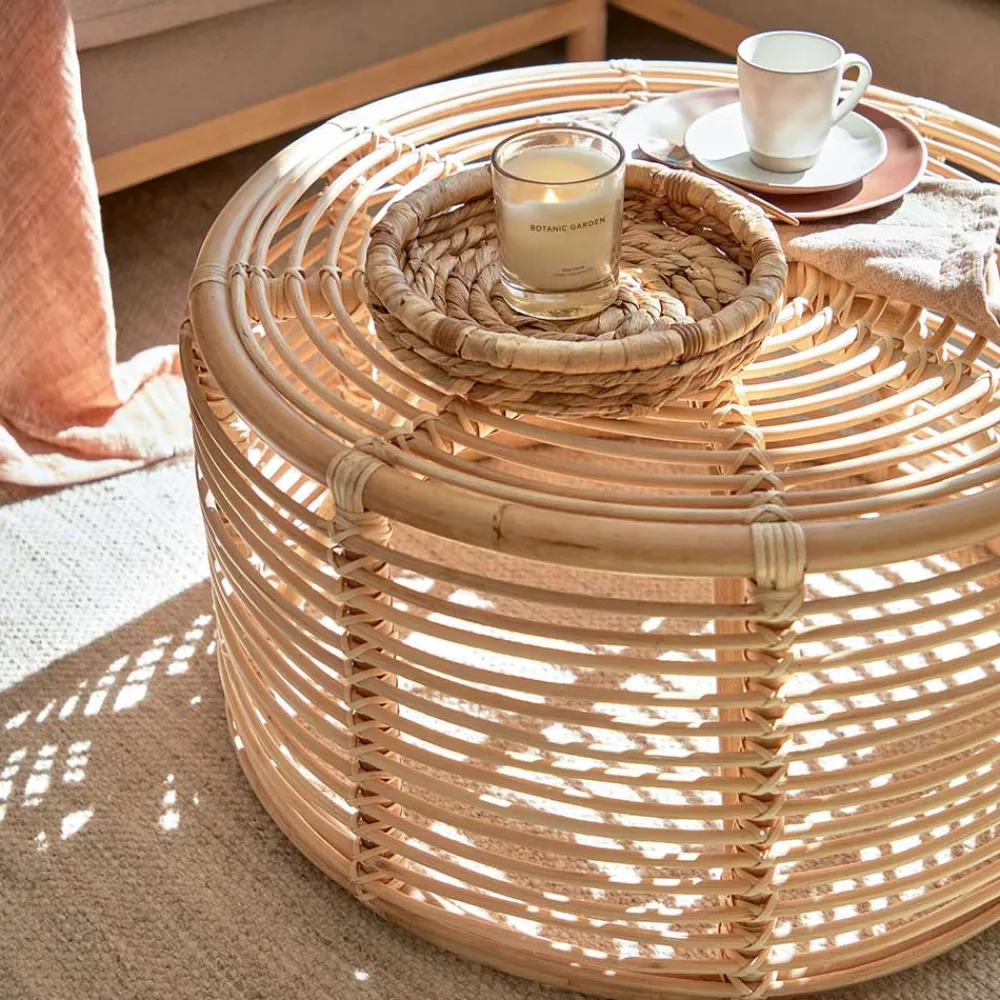 Wohnen Rattanmöbel*66x36x66 Couchtisch aus Rattan Geflecht - Phildel