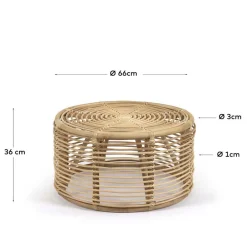 Wohnen Rattanmöbel*66x36x66 Couchtisch aus Rattan Geflecht - Phildel