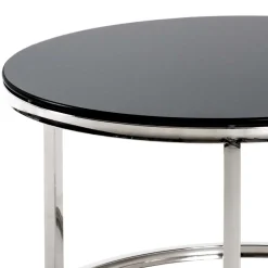 Wohnen 60x36x60 Couchtisch aus Schwarzglas - Zyaman