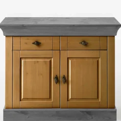 Wohnen 108x85x45 Country Kommode in Kiefer Lauge & Grau - Eshelas