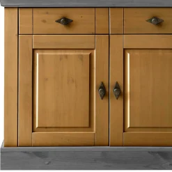 Wohnen 108x85x45 Country Kommode in Kiefer Lauge & Grau - Eshelas