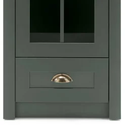 Wohnen 50x197x43 Country Vitrine in Dunkelgrün - Niestov