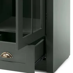 Wohnen 50x197x43 Country Vitrine in Dunkelgrün - Niestov