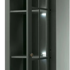Wohnen 50x197x43 Country Vitrine in Dunkelgrün - Niestov