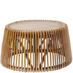 Wohnen Rattanmöbel*69x38x69 Design Couchtisch aus Recyclingholz & Rattan - Valtte
